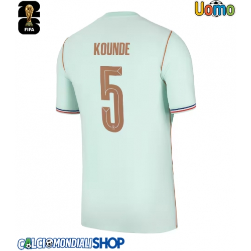 Maglie da calcio Francia Jules Kounde #5 Seconda Maglia Mondiali 2026  Manica Corta